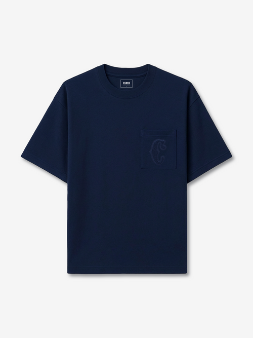 C-Logo Pocket Tee front view - unisex t-shirt by Capri®