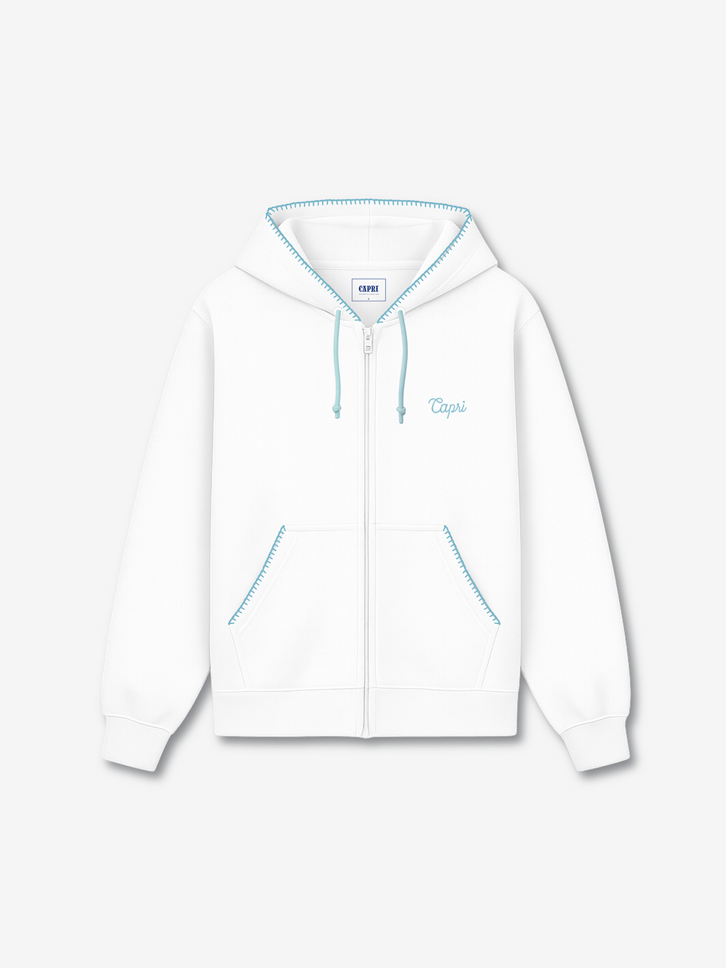 Capri Blanket Full Zip Hoodie front view - unisex hoodie by Capri®