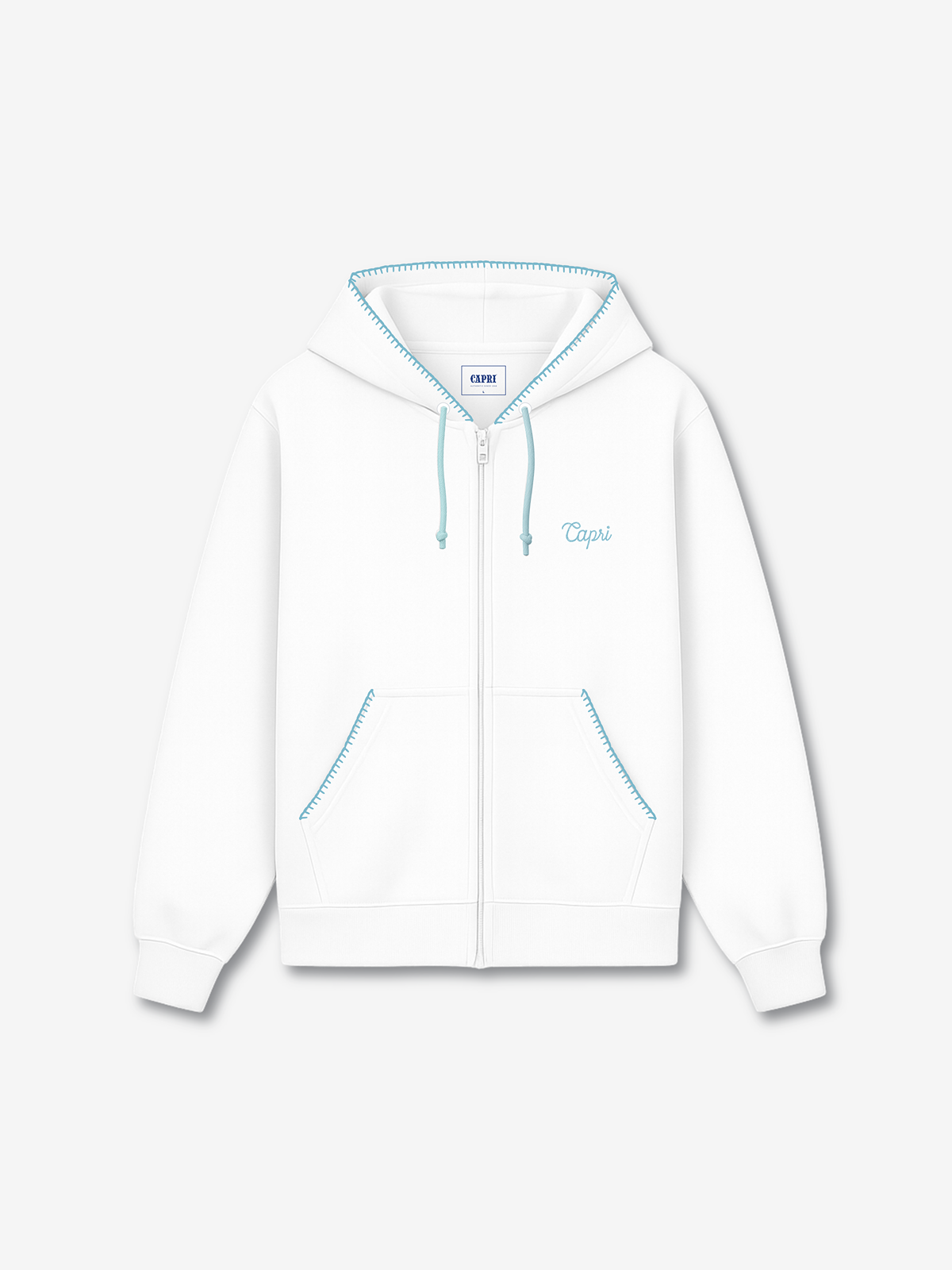 Capri Blanket Full Zip Hoodie front view - unisex hoodie by Capri®