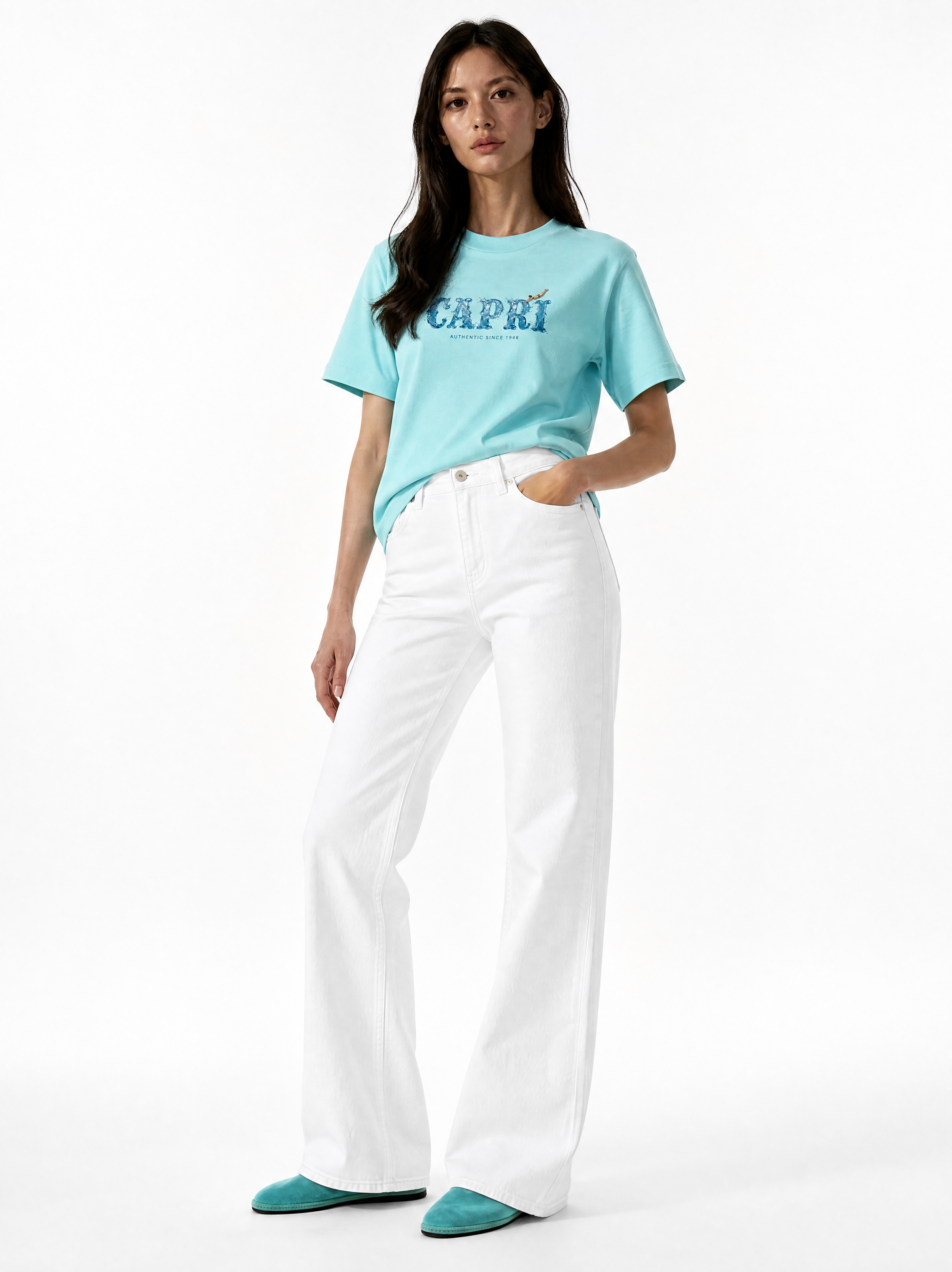 Capri Dive Logo Tee hero shot - unisex t-shirt by Capri®