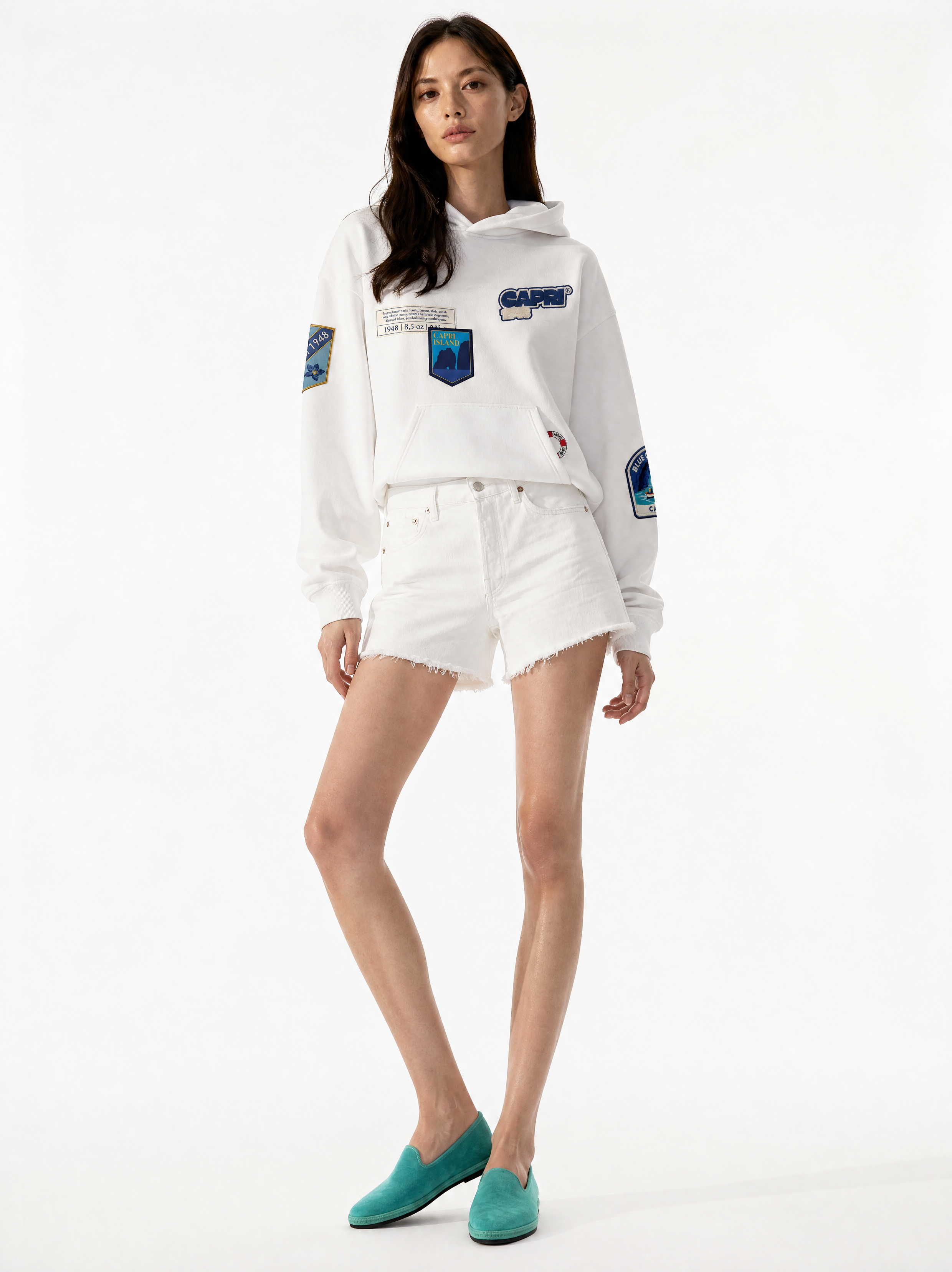 Capri Multi-Patch Hoodie hero shot - unisex hoodie by Capri®