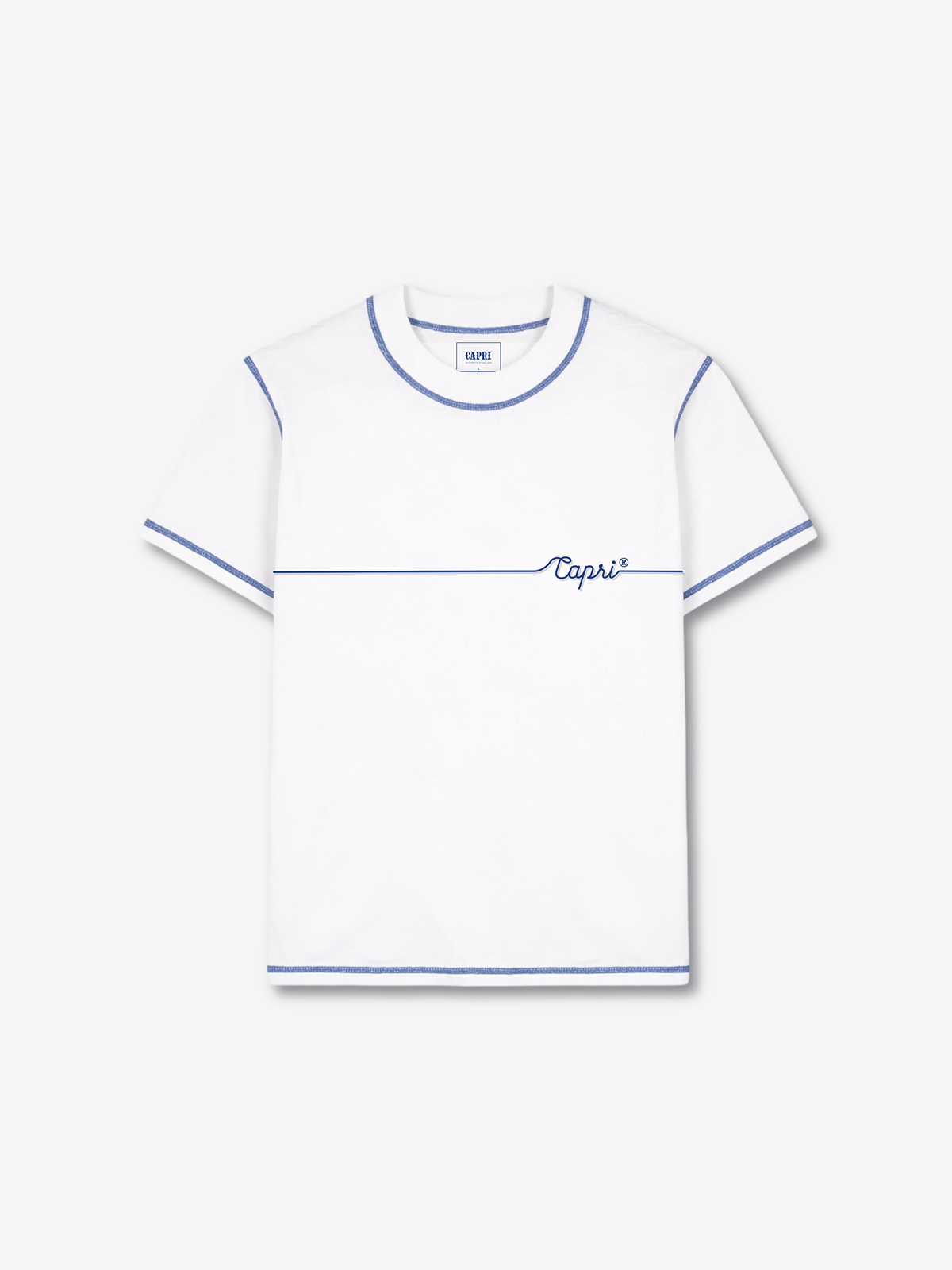 Capri Overlock Tee front view - unisex t-shirt by Capri®