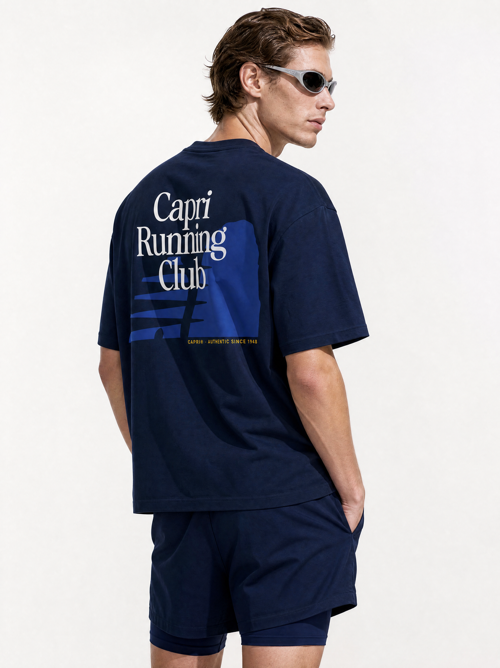 Capri Running Club Tee mid back shot - unisex t-shirt by Capri®