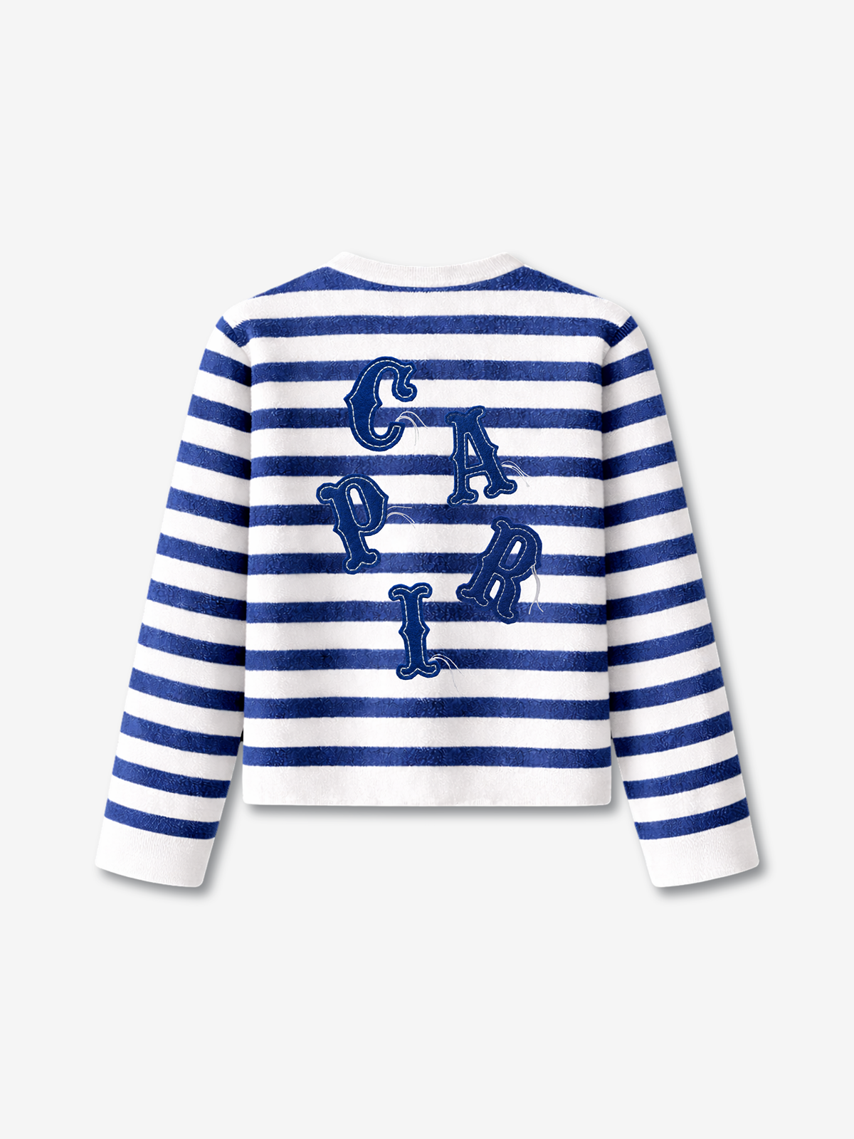 Capri Striped Terry LS Tee back view - unisex long sleeve by Capri®