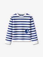 Capri Striped Terry LS Tee front view - unisex long sleeve by Capri®