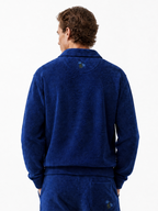 Capri Terry Long Sleeve Polo mid back shot - unisex polo by Capri®