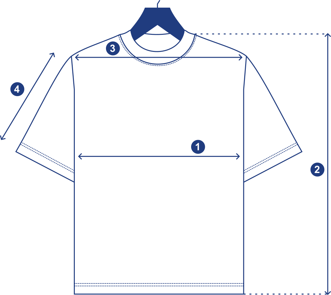 T-Shirt - Oversized Fit (Unisex) measurement diagram