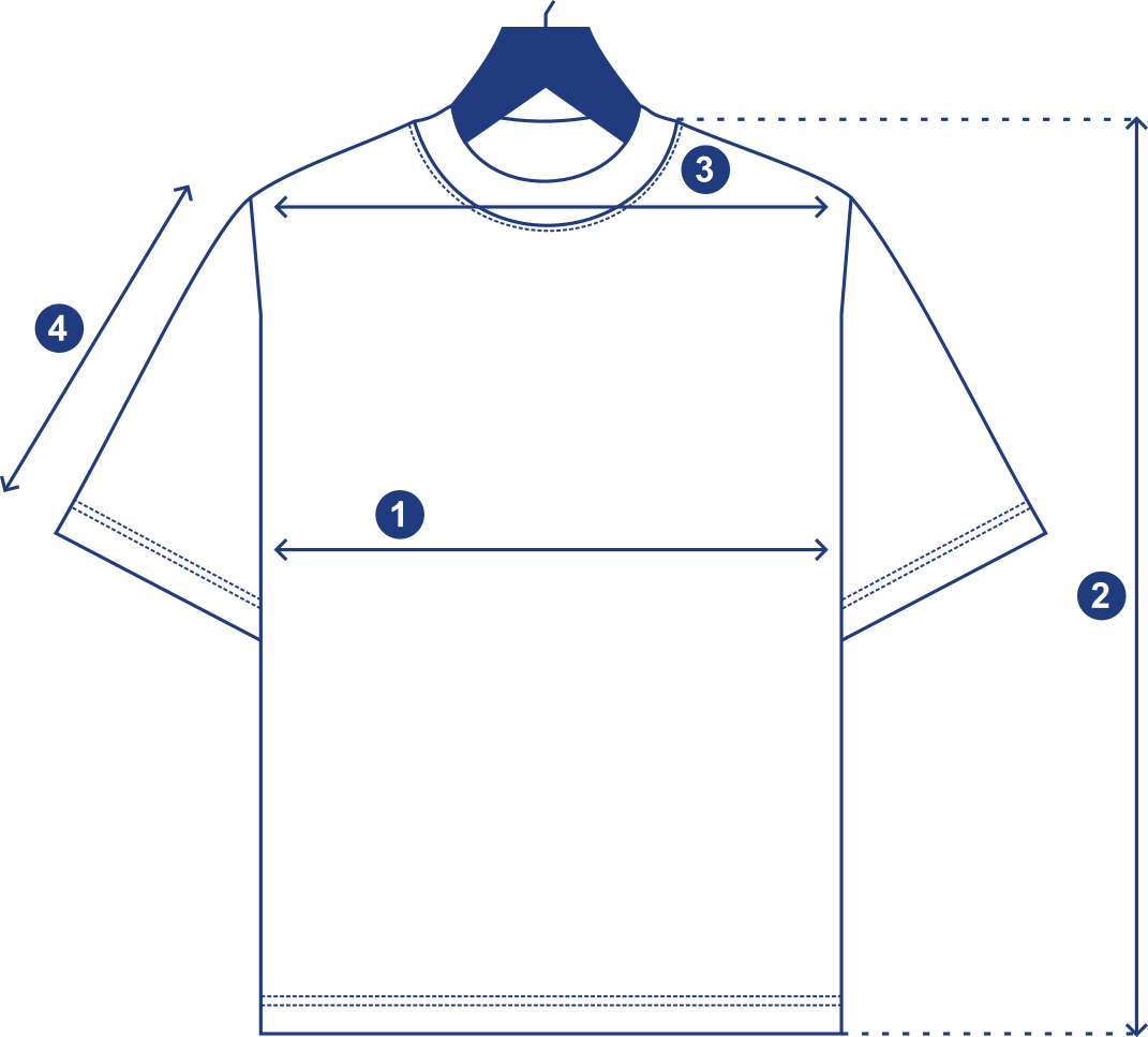 T-Shirt - Regular Fit (Unisex) measurement diagram